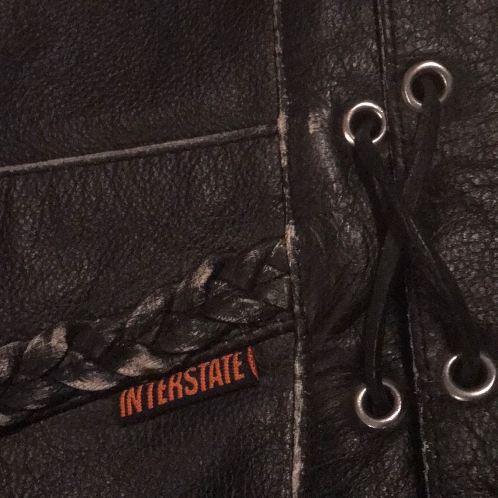 Vintage INTERSTATE Leather Biker Motorcycle Vest